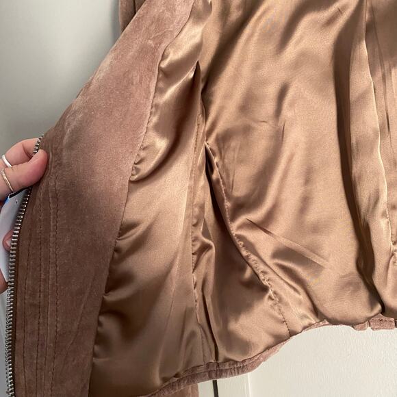 Blank NYC Suede Leather Belted Moto Jacket XS - Picture 7 of 7